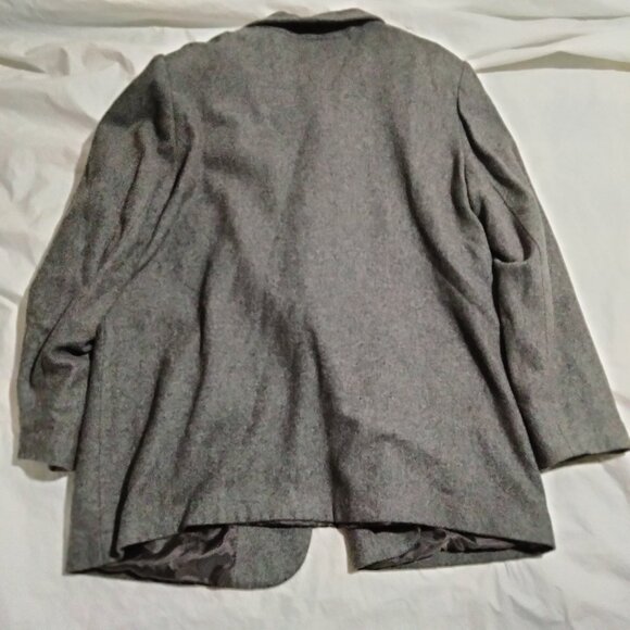 Sag Harbor Womens Gray Wool Blend Long Sleeve Button Up Blazer Jacket Size 20W - Picture 4 of 5